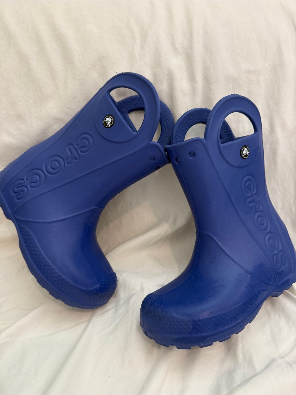 CROCS Kids Waterproof Mid-Calf Rain Boots in Royal Blue